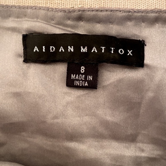 Aidan Mattox Party Dress sequined and beaded spaghetti straps in Platinum size 8 - Picture 3 of 13